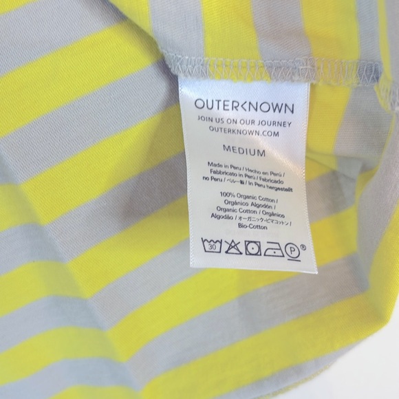 OUTERKNOWN Striped Yellow and Gray Women's Top - Picture 4 of 5
